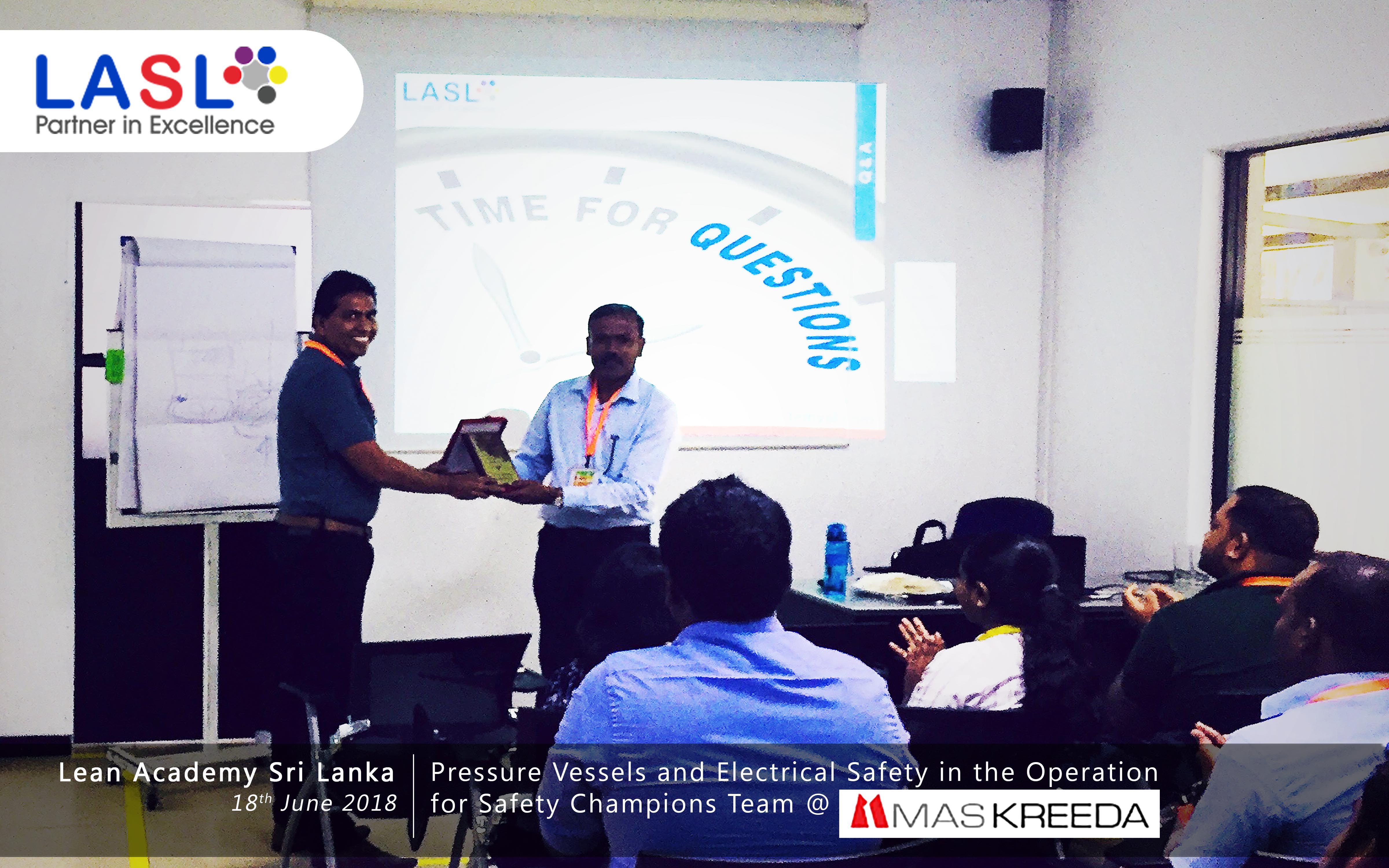 Pressure Vessels and Electrical Safety in the Operation program for MAS KREEDA Safety Champions Team